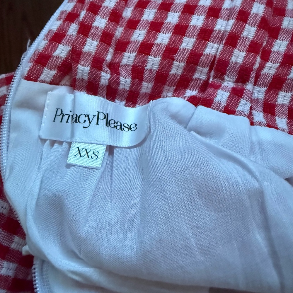 NWOT Privacy Please x Revolve Red Gingham Paperbag Tie-Waist Women's Shorts  XXS - Picture 8 of 10